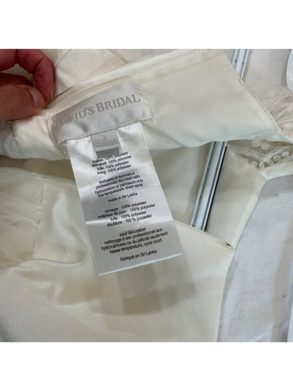 Davids Bridal Ivory Flower Girl Dress With Lace Cap Sleeves Tulle Skirt & Back B - Picture 11 of 14